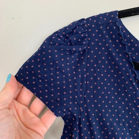 Denim & Supply Ralph Lauren Women's Star Print Navy Blue Babydoll Dress - Picture 3 of 10